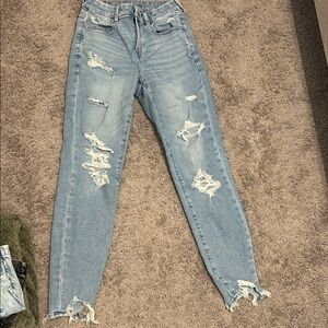 American Eagle Outfitters Light Blue Distressed Skinny Jeans